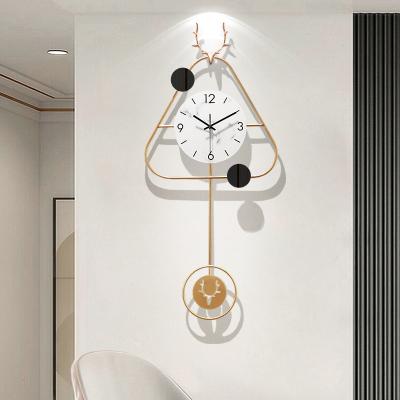 China Modern Minimalist Nordic Luxury Creative Living Room Fashion Decoration Home Mute Wall Clock Light for sale