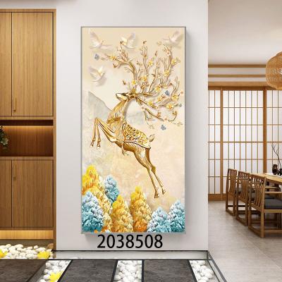 China Popular High Quality Crystal Porcelain Painting Eco-friendly HD Printing Cute Animal Moose Decoration Living Room Office Decoration for sale