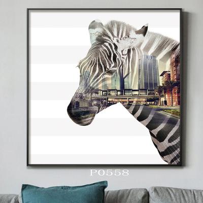 China Eco-friendly Modern Minimalist Decorative Painting Horse Sofa Background Wall Minimalist Personality Huge Restaurant Porch for sale