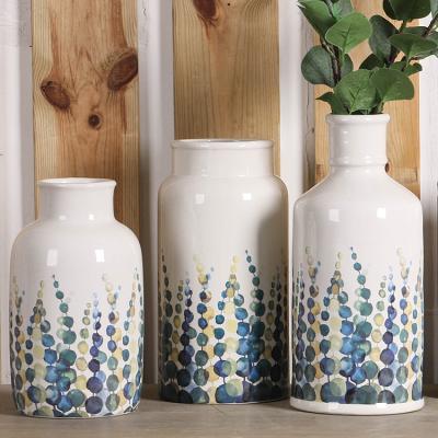 China Durable Modern Hand Painted Ceramic Table Top Porcelain Vase for Hydroponic Plant Decor Home Flower Vase for sale