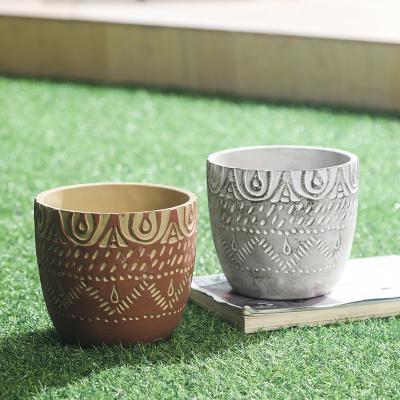 China Wholesale 6 inch cement flower pot china new materials durable small flower pots bloempot for living room plants for sale