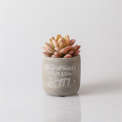 China Cartoon Home and Garden Accessories Cement Flower Pot Mini Tabletop Decorative Pot For Succulent Plants for sale