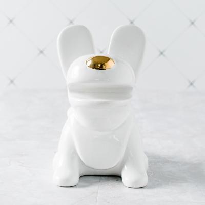 China Minimalist customized ceramic nordic table decoration accessories animal dog shape dog shape handwork rumah dekorasi Nordic table decoration for sale