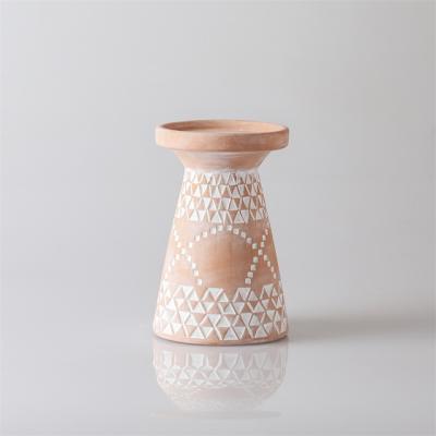 China Unique Custom Terracotta Candlesticks Modern Wedding Ceramic Candelieri Candlestick Candle Holders Table Decorations for sale