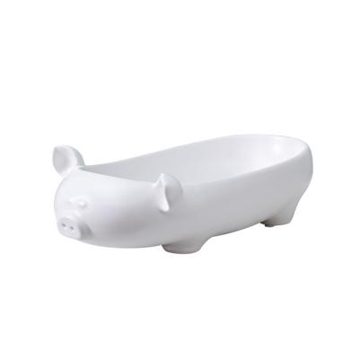 China Nordic Viable Cartoon Colorful Smooth Ceramic Cute Pork Bowl Dining Porcelain En Bowl Customis Plant Salad Bowl for sale