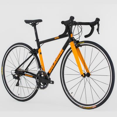 China Professional Carbon Fiber Production 22 Speed ​​Orange And Black Aluminum Backbone Road Bike for sale