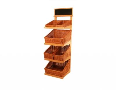 China Custom Painted MDF Floor Wooden Display Stands racks Bracket for sale