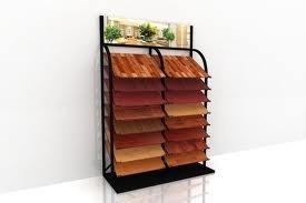 China Custom Painted MDF Floor Wooden Display Stands Shelf Bracket for sale