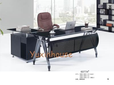 China Tempered glass office desk commercial office furniture executive glass office desk for sale