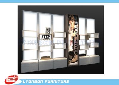 China MDF Cubicle Slatwall Gondola Display Stands For Shoes Presenting / Melamine Finished for sale