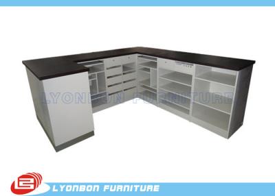 China Unique Big Size Black / White Shop Cash Counter Table MDF With Multi Layers for sale