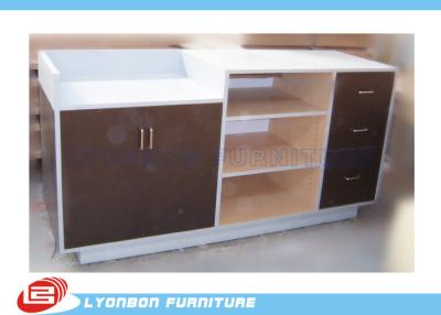 China MDF Laminated Shop Cash Counter With Drawers , Common Style Retail Desk Counter for sale