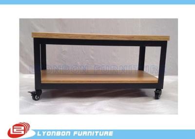 China Moblie retail display table black metal display table with castors Te koop