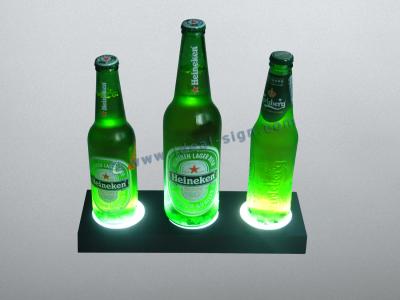 China LED Acrylic Liquor Bottle Display Standing / Glorifier PS Injection Plastic Case for sale