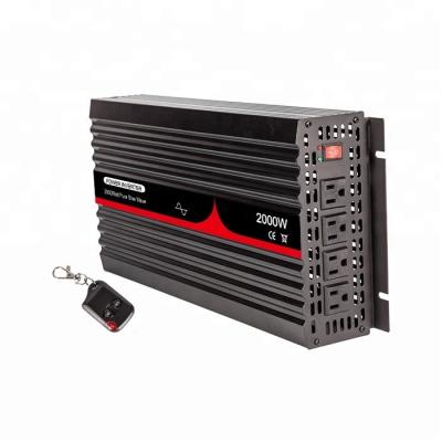 China Inversor de corriente solar puro 2000W de los HERZIOS 12V de la onda sinusoidal 60 con la luz roja del LED en venta