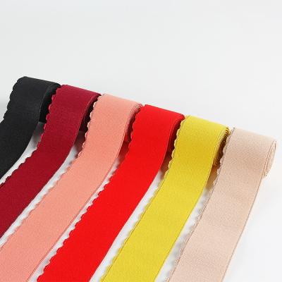 China Supply ribbed crescent rim elastic band polyester webbing clothing accessories for skirt waistband for sale