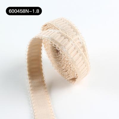 Cina Factory free sample knitted stairs shape picot edge elastic band nylon webbing for underwear bra straps in vendita