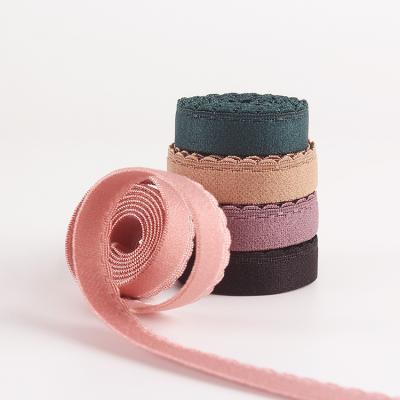 Китай Free Sample Comfort Plush Soft Picot Edge Elastic Band Elastic Trim Sewing Elastic For Bra Underwear продается