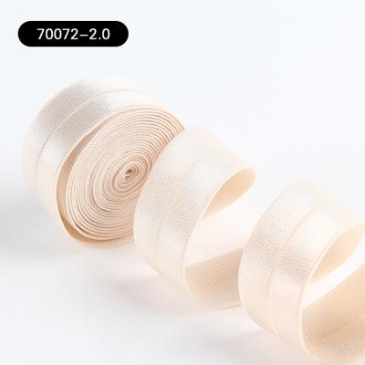 Cina Smooth Ribbed Fold Over Bias Binding Tape For Garment Shiny Grosgrain Woven Elastic Band With Vertical Stripe in vendita