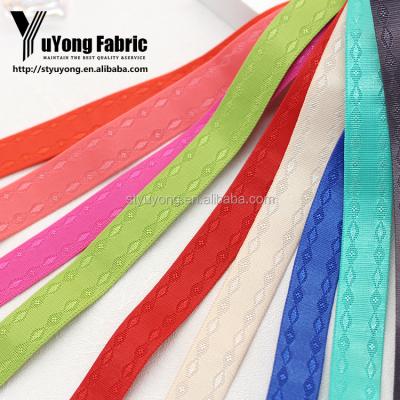 China Colorful Polyester Binding Jacquard Shoulder Strap Factory Low Price Elastic Bra Straps zu verkaufen