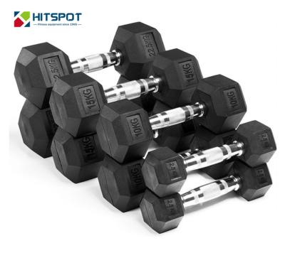 China Manufacturer Wholesale Commercial Gym Hex Dumbbell Hex Rubber Dumbbell Set Eco-friendly Manufacturer for sale