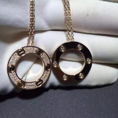 Κίνα Κορίτσια Pave Love Necklace 18 Καρατίων Κίτρινο Χρυσό Εργαστήριο Μεγάλωσαν Διαμαντένιο Κεραυνό προς πώληση