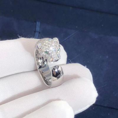 China 18K Yellow/White Gold Car Tier Panthere Ring For Wedding Engagement for sale