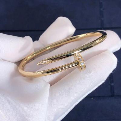 China 18K Juste Un Clou Bracelet Gold Nail Bangle with Lab Grown Diamonds Customized for sale