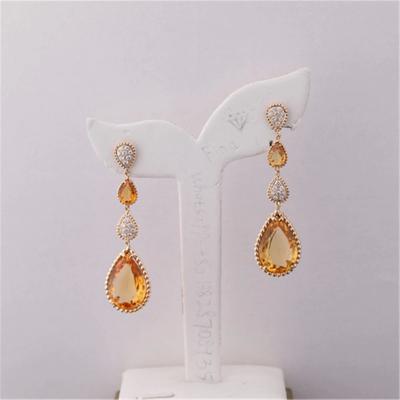 China 4 Motifs Dangle Serpent Boheme Earrings Citrine Pendant 18K Yellow Gold for sale