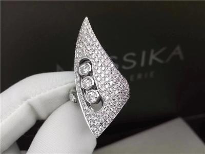 China Horn 18K White Gold Diamond Rings Women's Wedding Engagement Rings for sale