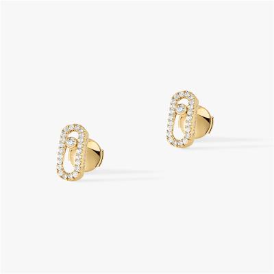 China Yellow 18 Karat Gold Earrings Diamond Studs 0.20 Carat Move Uno for sale