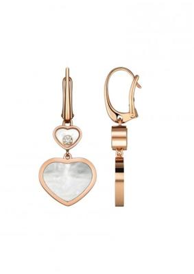 China Ladies 18 Karat Gold Earrings Jewelry Happy Heart Earrings With Diamonds for sale