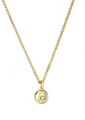 China 42cm Yellow Gold Pendant Necklace 18K Jewelry With 0.05Carat Diamonds for sale