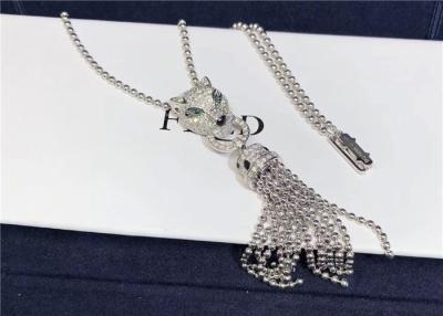 China Genuine 18K White Gold Panthere De Car tier Necklace With 176 Brilliant Cut Diamonds for sale