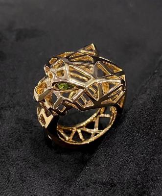 China OEM VCA 18K Gold Diamond Ring Panther Jaguar Tiger Band for sale