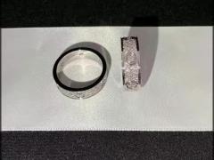 Round Unisex White Gold Diamond Ring Clarity Mirror Quality Brand