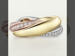 Trinity Ring Semi-paved 18K Yellow/White/Rose Gold Ring Customization Women‘s Ring