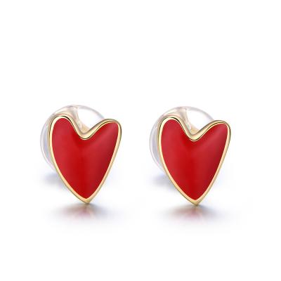 China Sweeet Love Style 925 Sterling Silver Stud Earrings Women Silver Jewelry Women Heart Earrings Design for sale