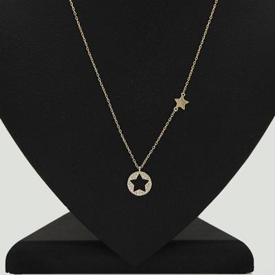 China Silver Star Design Plated Gold Necklace 925 Sterling Silver Necklace Gold Plated for sale