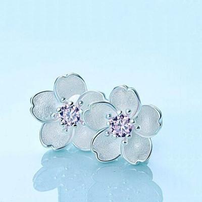 China CLASSIC 925 Sterling silver earring rose stone design costume jewelry earrings for sale