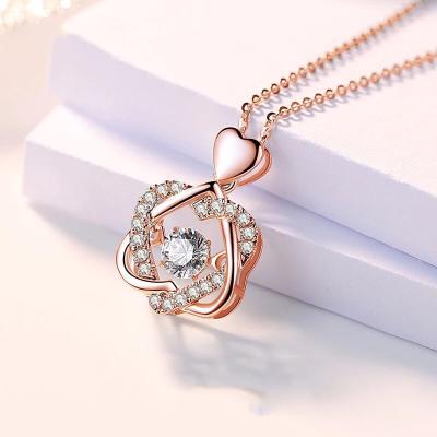 China Cute Fashion 925 Sterling Silver Jewelry Necklace Love The Necklace Heart Pendant Necklace for sale