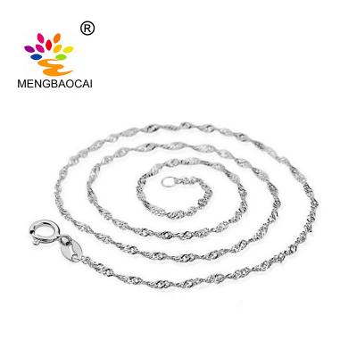 China 925 Silver Cute Water-wave Chain Necklace Fashion Accessories 925 Sterling Silver Chain Necklace for sale