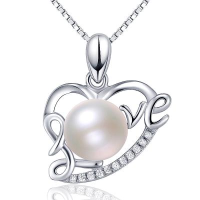 China No Fade Fresh Water Pearl Jewelry Love Letter Pearl Cage Pendant Silver Pendant for sale