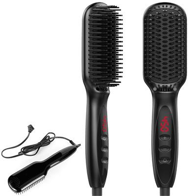 China Household Digital LCD Display 360 Degree Rotating Hair Straightener Electric Ionic Brush Comb For Men for sale