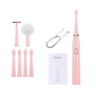 China Commercial Multifunctional IPX7 Waterproof Sonic Electric Toothbrush with 7 Brush Heads Smart Electric Toothbrush for sale