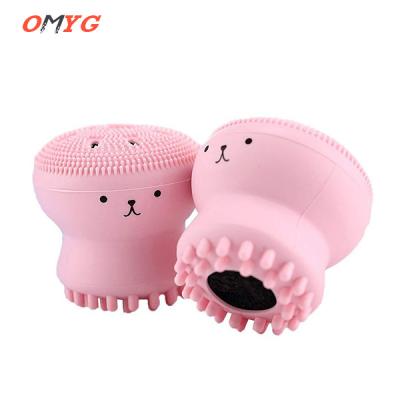 China Small Silicon Clean Brush Jellyfish Octopus Silicone Brush For Skin Care Exfoliating Massage Blackhead Removal for sale