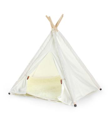 China Manufacturer Stocked High Quality Wood Cat Bed Dog Teepee Tents Portable From OEM Petcome for sale