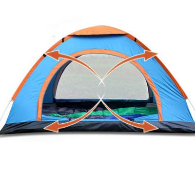 China Easy Install Wholesale Products Factory Discount Cheap Stripe Blue Yellow Silver Coating 50+ UV Pop Up Beach Tent Sun Shelter for sale