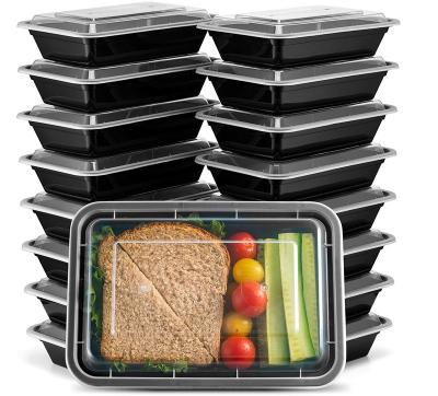 China Sustainable 28oz Rectangular Meal Prep Containers With Airtight Lids 1 Compartment BPA Free Reusable Food Storage Airtight Bento Box for sale