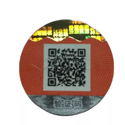 China Packaging industry QR code wine label cigarette anti-counterfeit label prevent secondary use of holographic anti-counterfeit labels for sale